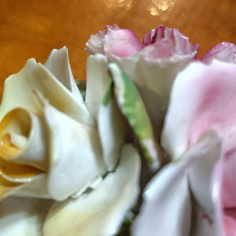 Stafford Porcelain Floral Cluster in White, Pink, Cream, and Green